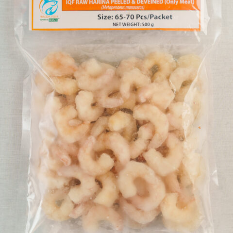 Harina Shrimp Peeled & Deveined Block (65-70pcs)-(Export Quality-IQF)-500gm